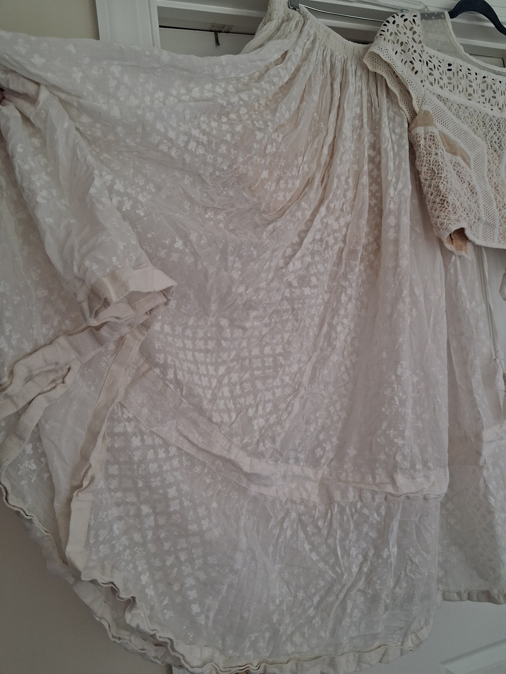 OBO RARE Free PEOPLE 2PC Lola MAXI SKIRT GOWN SET CREAM - Picture 3 of 16